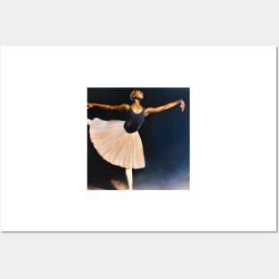 Black Ballerina Dancing stage Painting Posters and Art